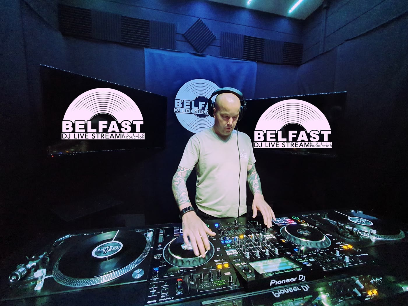 DJ Chris Wright in the studio